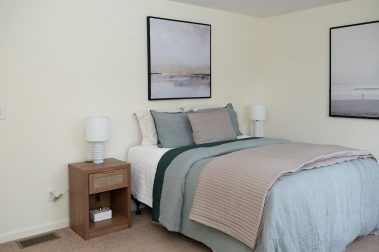 Bedroom 1 of a 3 Bedroom Unit in the Evergreen Way Community, a high-end townhouse community by Socha Companies in Manchester NH