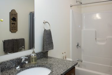 Full Bathroom of a 3 Bedroom Unit in the Evergreen Way Community, a high-end townhouse community by Socha Companies in Manchester NH